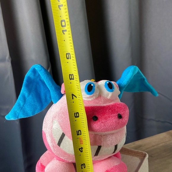 Classic Toy Co Plush Colorful Smiling Flying Pig, Pink and Blue. - Picture 7 of 8